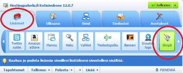 Kävijälaskurin lisääminen