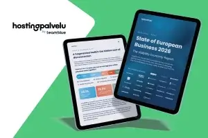State of European Business-raportti tabletin ruudulla.